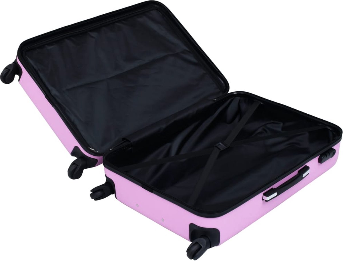 Vidaxl 3-delige Harde Kofferset Abs - Roze