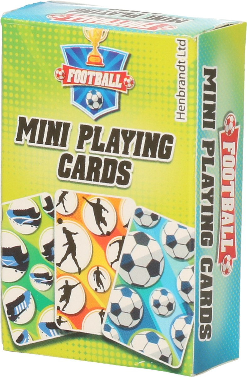 Mini Voetbal Thema Speelkaarten 6 X 4 Cm In Doosje - Kaartspel