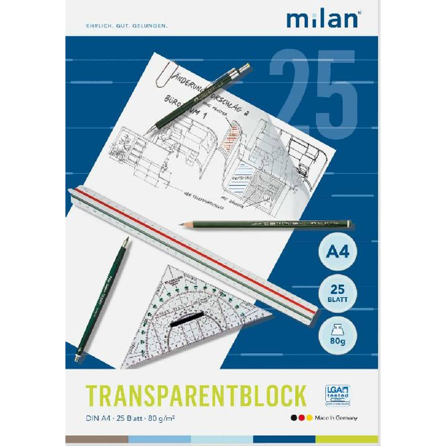 Huismerk Transparentpapierblock A4, 25 Blatt