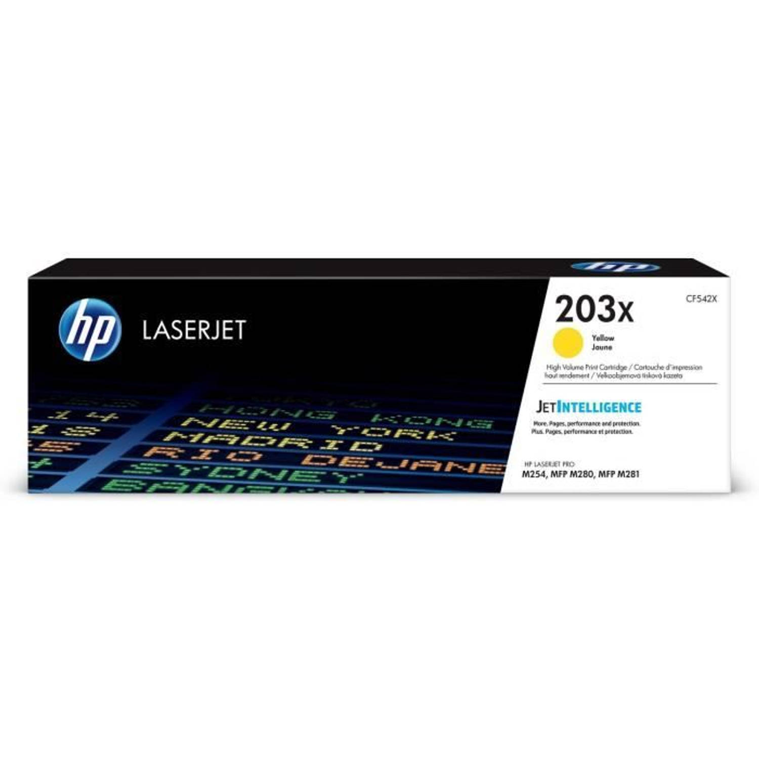 HP 203x Originele Laserjet Gele Toner Grote Capaciteit (Cf542x) Voor Color Laserjet Pro M254 / M280 / M281 - Amarillo