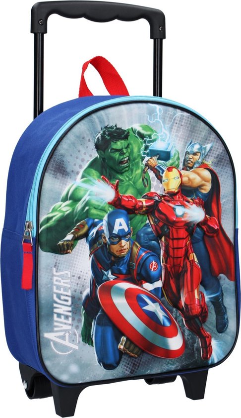 Marvel Avengers Handbagage Reiskoffer/trolley 31 Cm Voor Kinderen - Reistassen Op Wielen Voor Jongens - Blauw