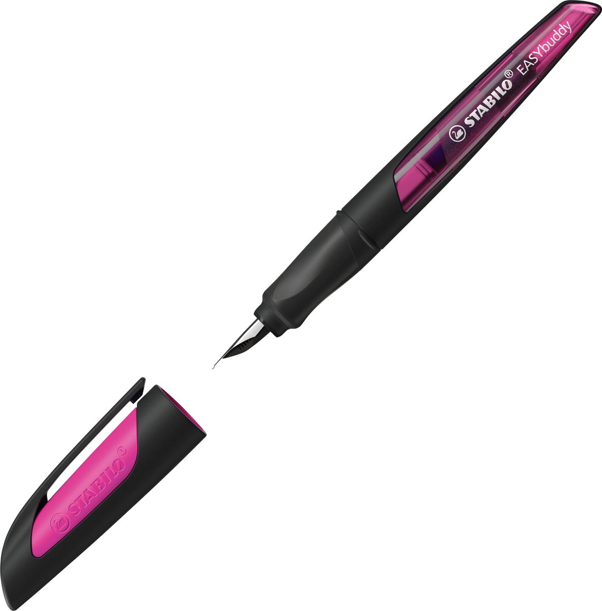 Huismerk Ergonomische Schoolpen Stabilo Easybuddy, Penpunt A,/magenta - Zwart