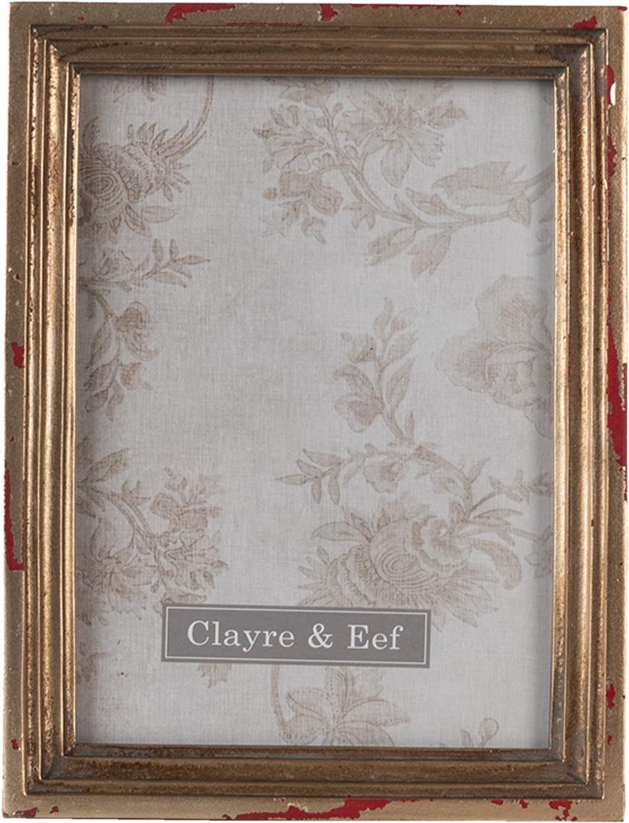 Clayre & Eef Fotolijst 15*3*20 Cm / 13*18 Cmkleurig Polyresin / - Goud
