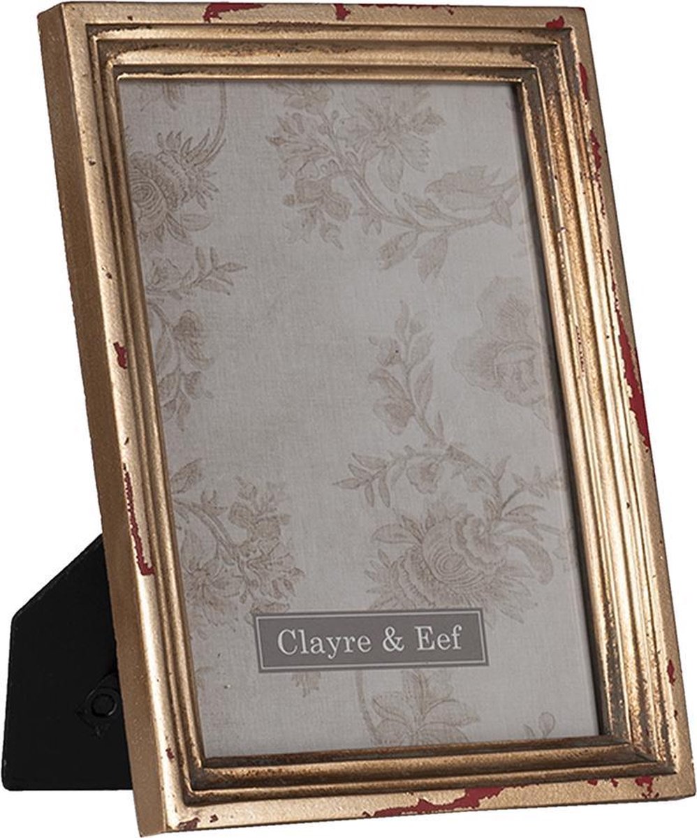 Clayre & Eef Fotolijst 15*3*20 Cm / 13*18 Cmkleurig Polyresin / - Goud