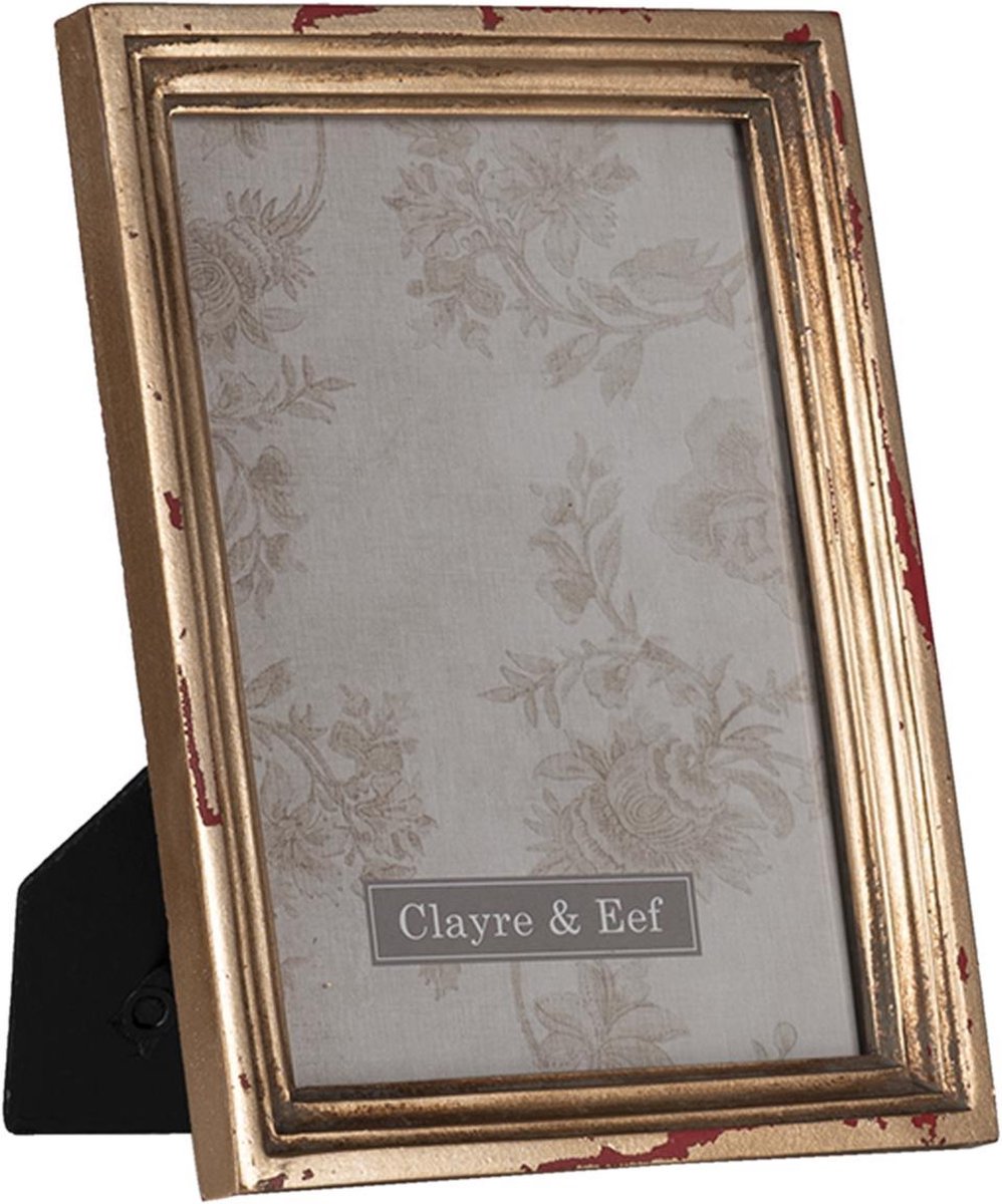 Clayre & Eef Fotolijst 15*3*20 Cm / 13*18 Cmkleurig Polyresin / - Goud