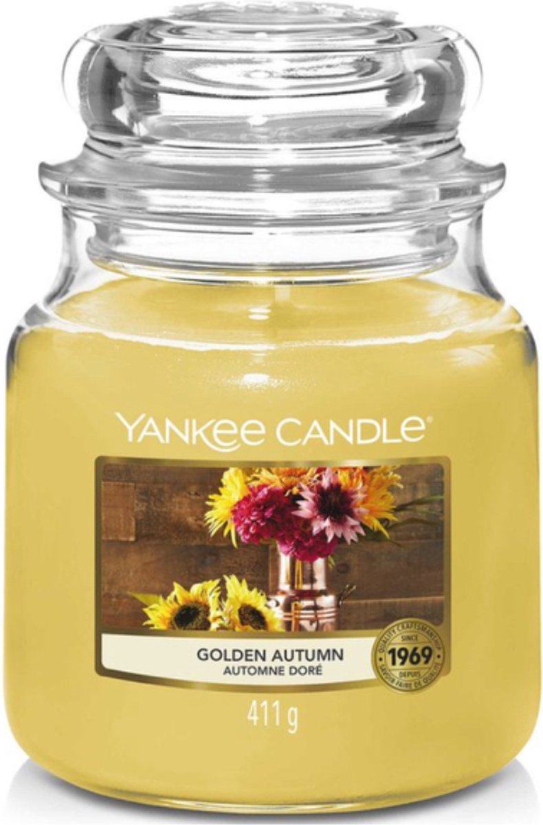 Yankee Candle Geurkaars Medium Golden Autumn - 13 Cm / ø 11 Cm - Geel