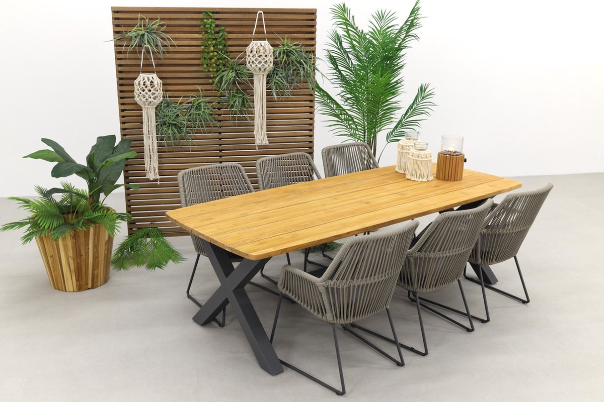 4 Seasons Outdoor 4 Seasons Ramblas / Sefa Tuintafel 240x95 - Teak - Tuinset 7-delig