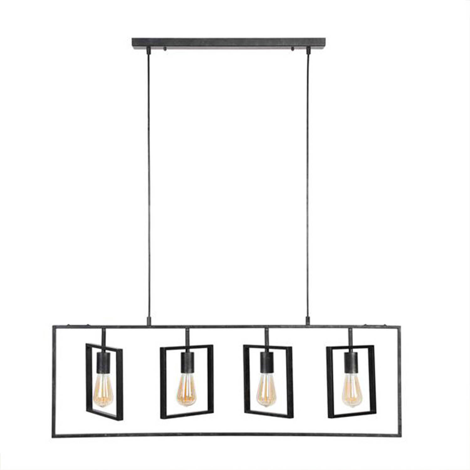 Dimehouse Industriële Hanglamp 4-lichts Kody Charcoal Metaal - Grijs