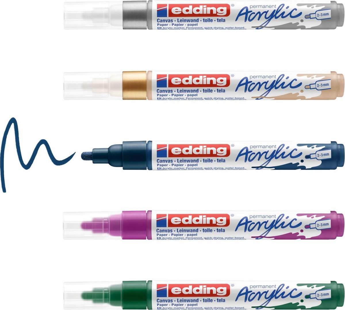 Huismerk Acrylmarker 5100 Medium, 2-3 Mm, Pastelset