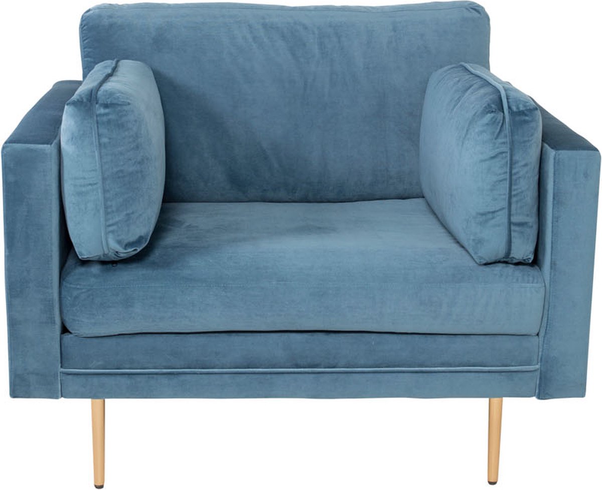 Boom Fauteuil Velours. - Blauw