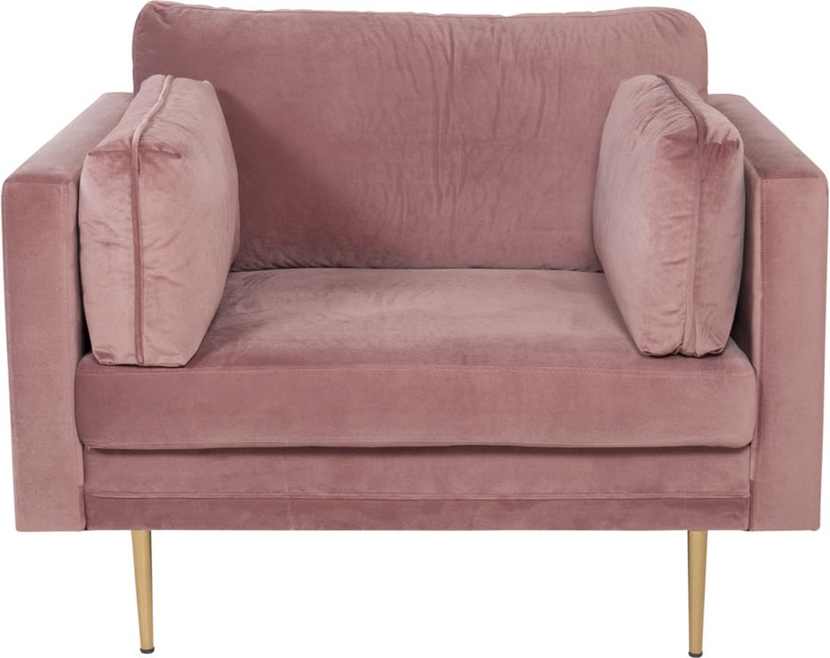 Boom Fauteuil Velours Stoffig. - Roze