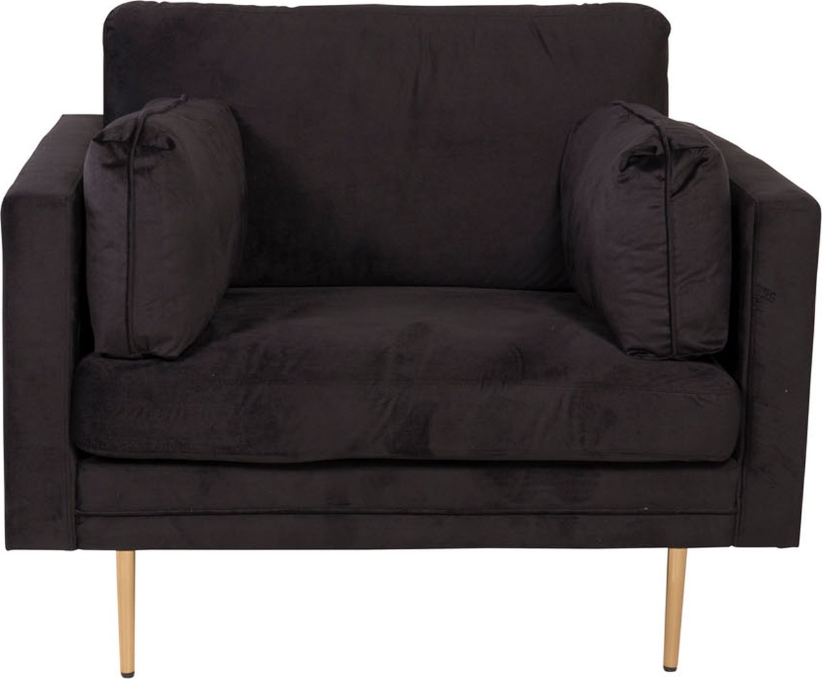 Boom Fauteuil Velours. - Zwart