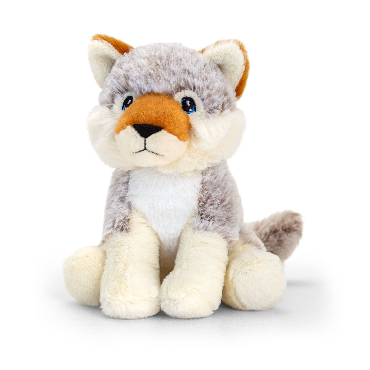 Keel Toys Pluche Knuffel Dier Grijze Wolf 18 Cm - Knuffeldier