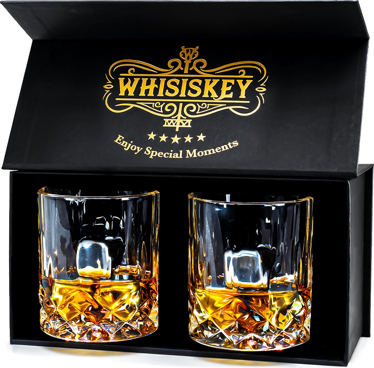 Whisiskey Klassieke Tumbler Whiskey Glazen - 2 Tumbler Glazen - Whiskey Glazen Set - Waterglazen - Drinkglazen