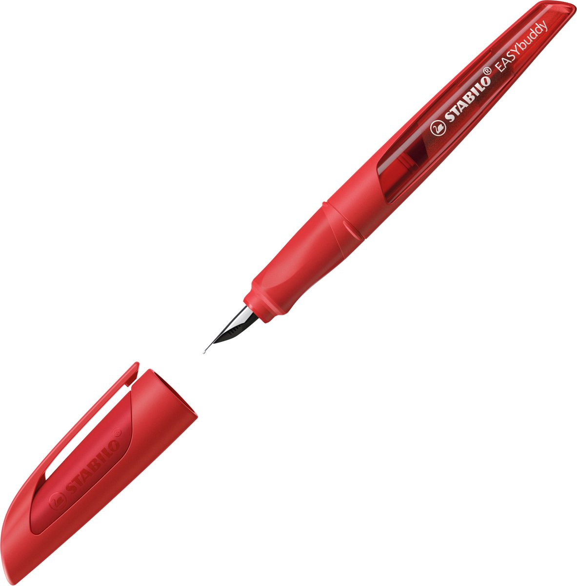 Huismerk Ergonomische Schoolpen Stabilo Easybuddy, Penpunt A, Koraal/ - Rood