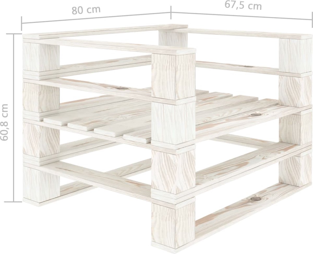Vidaxl Tuinbank Met Crèmekleurige Kussens Pallet Hout