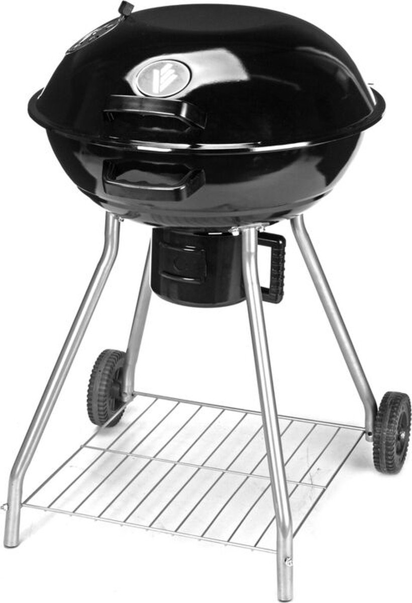 VAGGAN Houtskoolbarbecue Op Wielen Ø45cm - Barbecue Rond - Metaal - Zwart