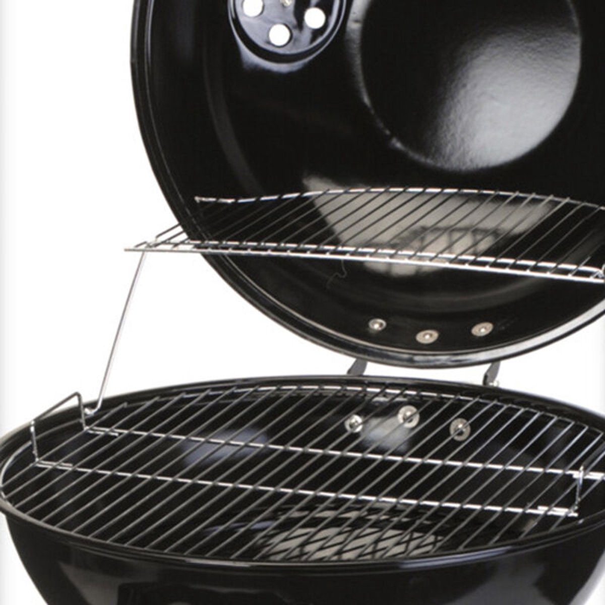 VAGGAN Houtskoolbarbecue Op Wielen Ø45cm - Barbecue Rond - Metaal - Zwart