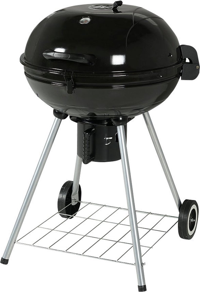 VAGGAN Houtskoolbarbecue Op Wielen Ø45cm - Barbecue Rond - Metaal - Zwart