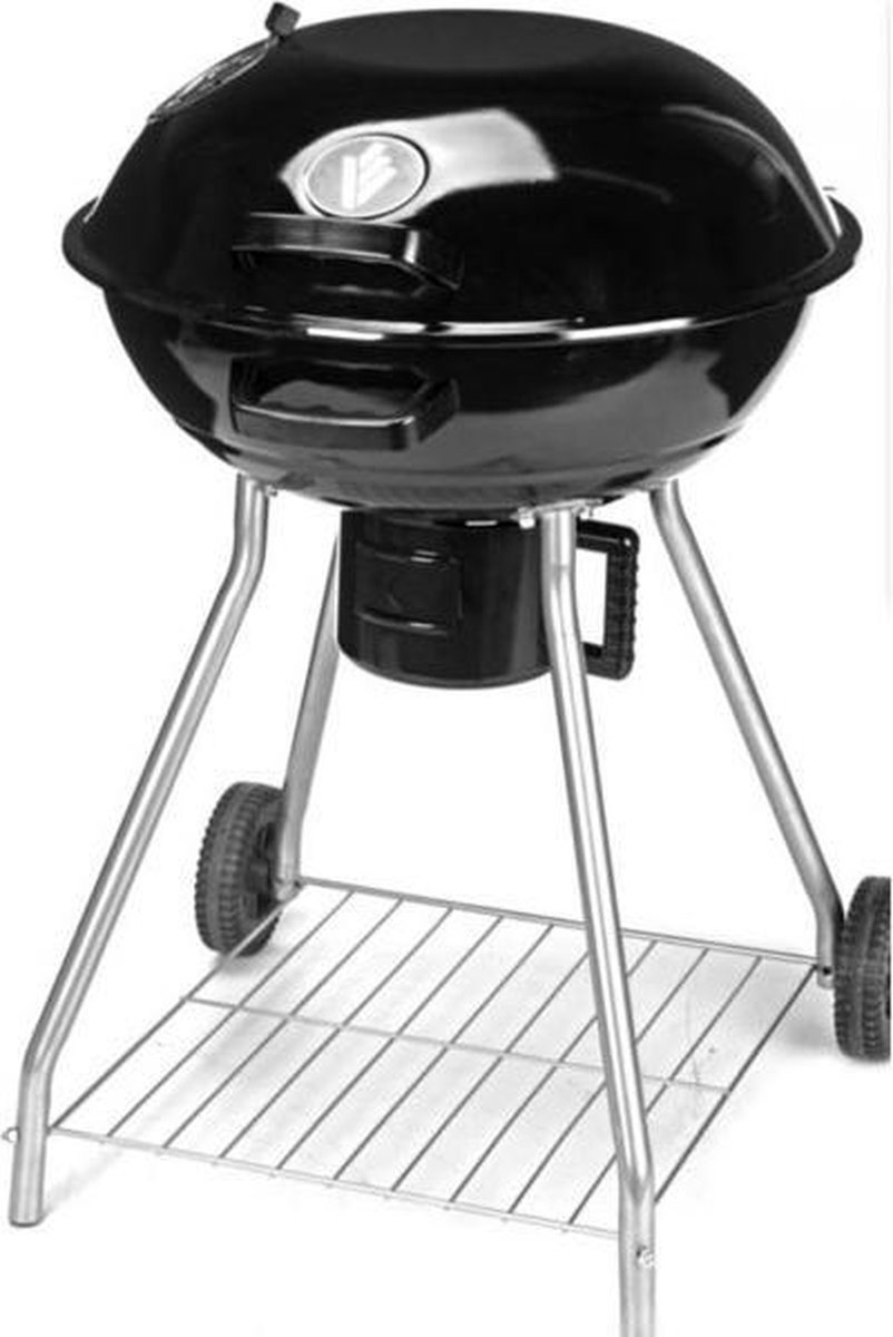 VAGGAN Houtskoolbarbecue Op Wielen Ø45cm - Barbecue Rond - Metaal - Zwart