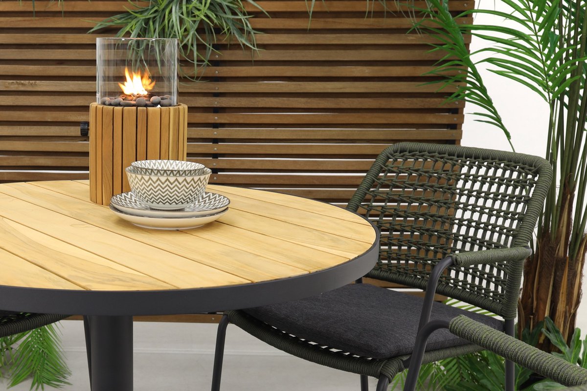 Taste Barista Groen/fiesta Ronde Tuinset - Stapelbaar - 5-delig - Grijs
