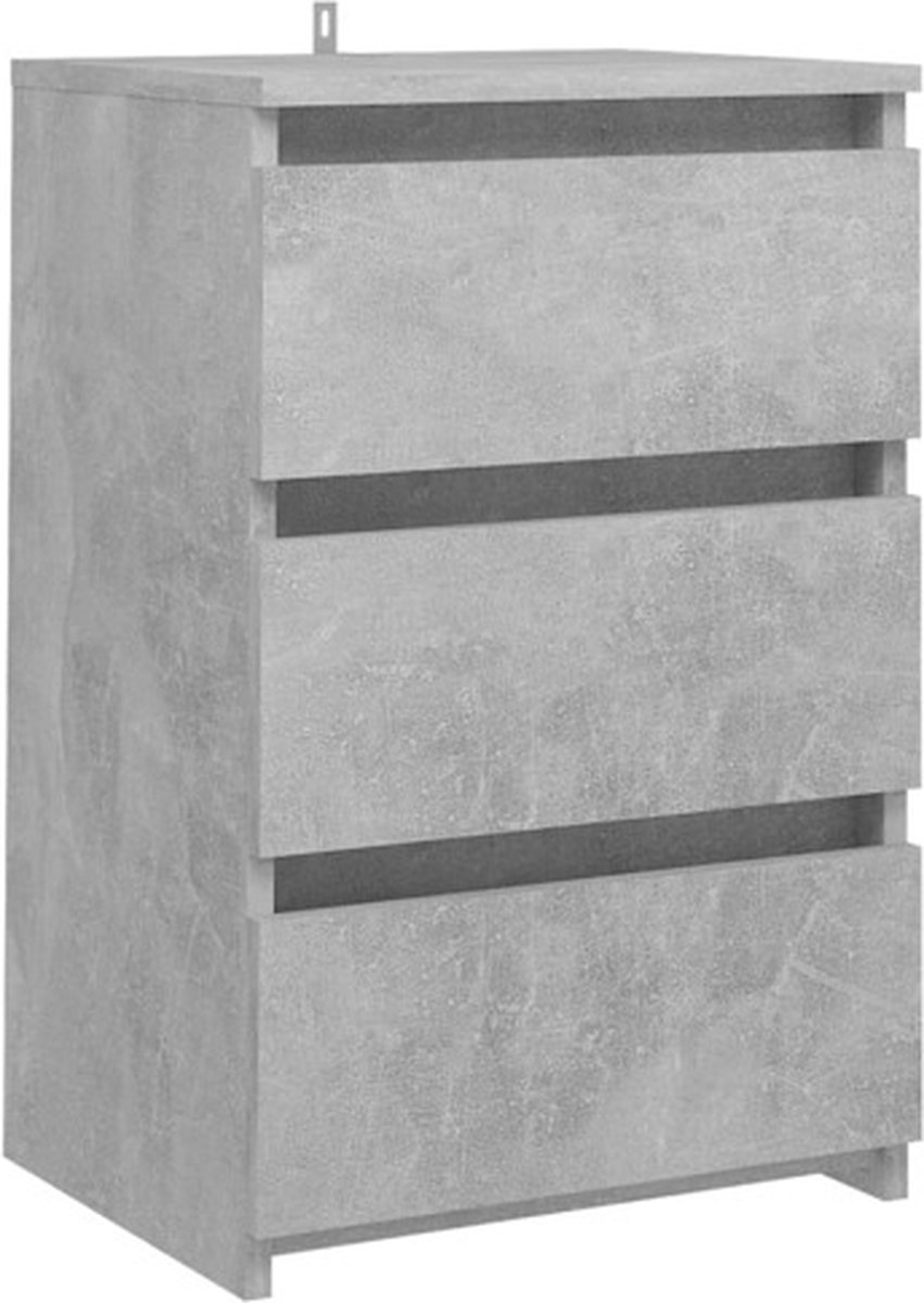 Vidaxl Nachtkastje 40x35x62,5 Cm Spaanplaat Beton - Gris