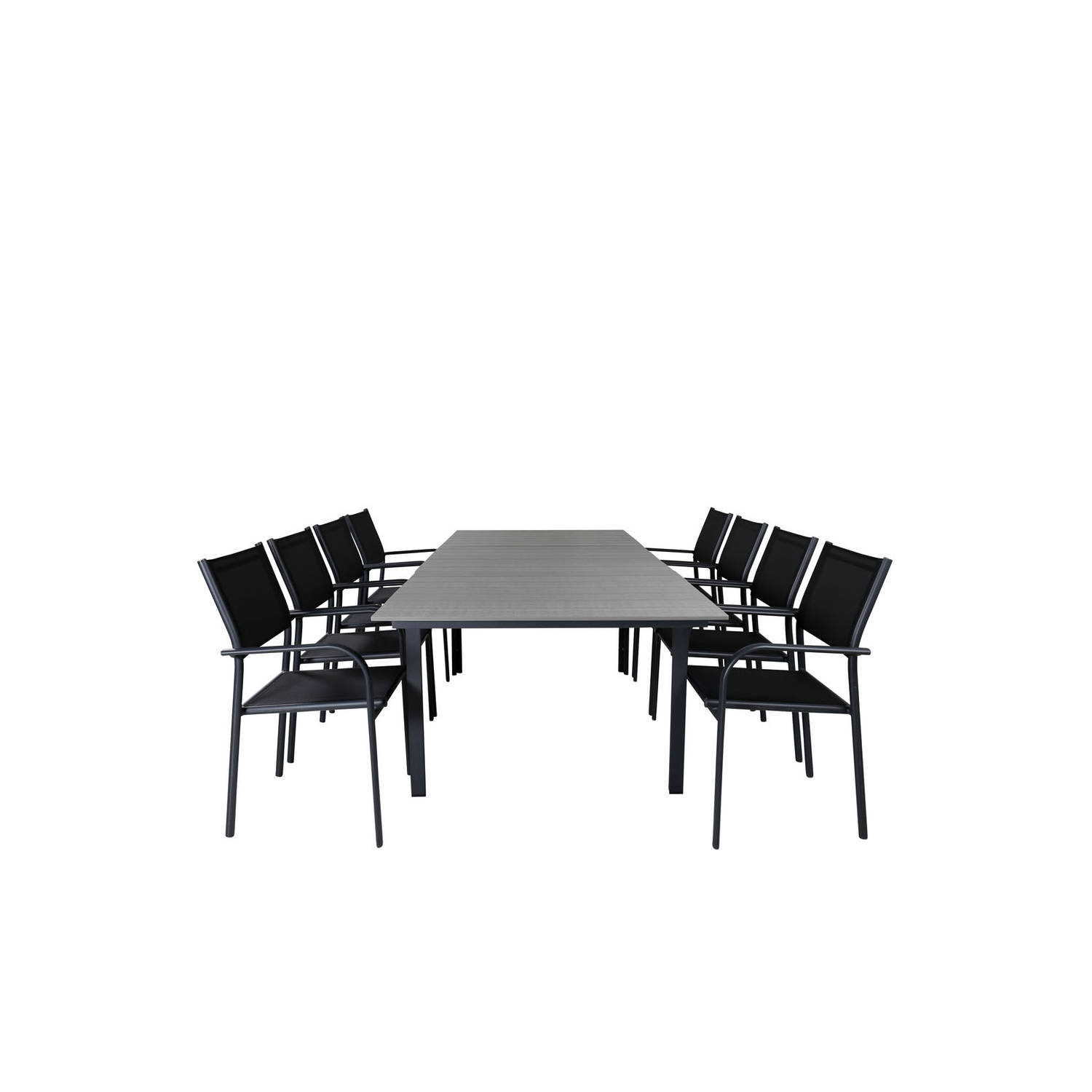 Levels Tuinmeubelset Tafel 100x160/240cm En 8 Stoel Santorini,. - Grijs