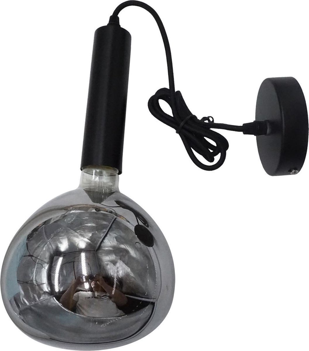 Dimehouse Industriële Hanglamp Katie - Smokey Glass - 170x15x15 Cm - Silver