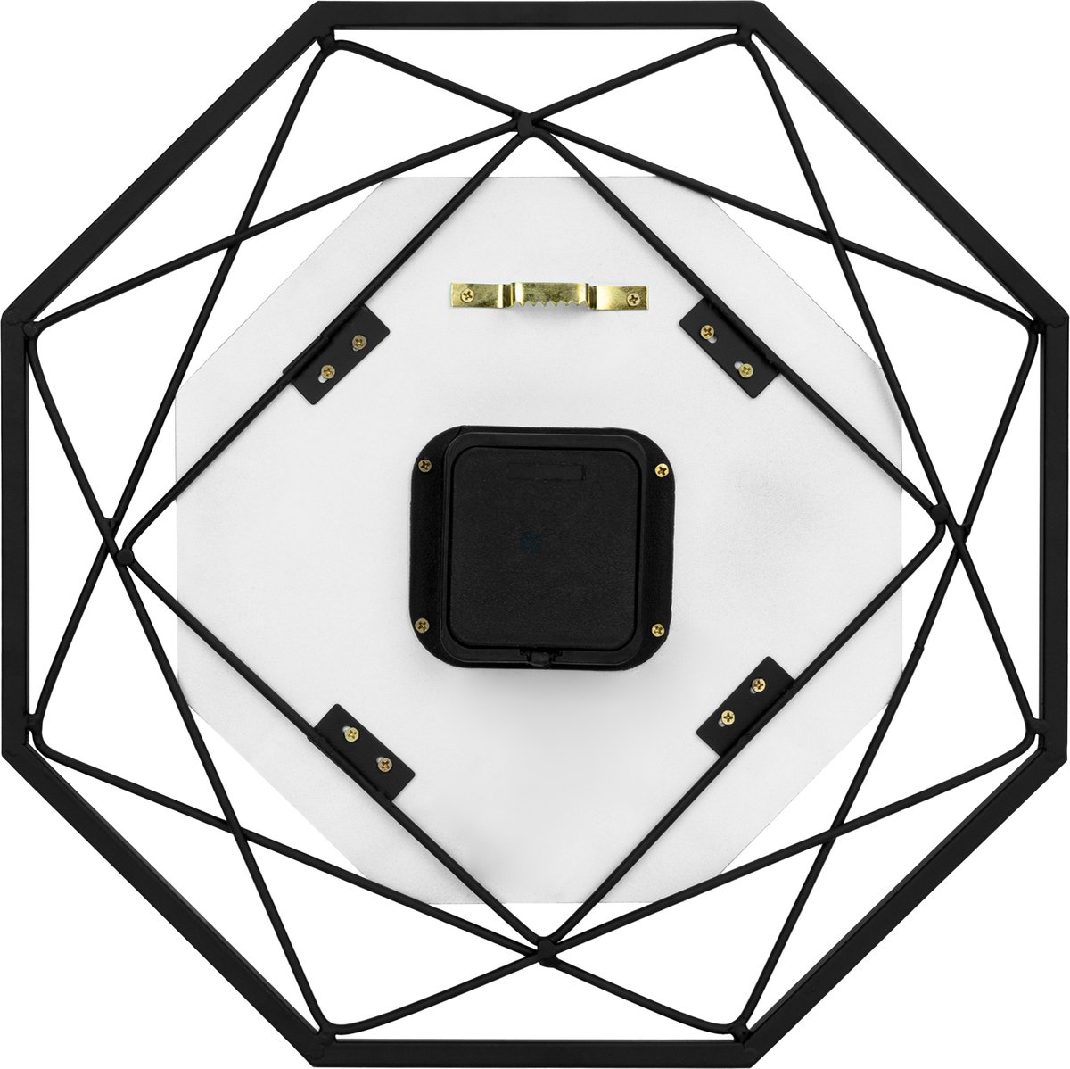 Quvio Wandklok Abstract - Metaal - - Zwart