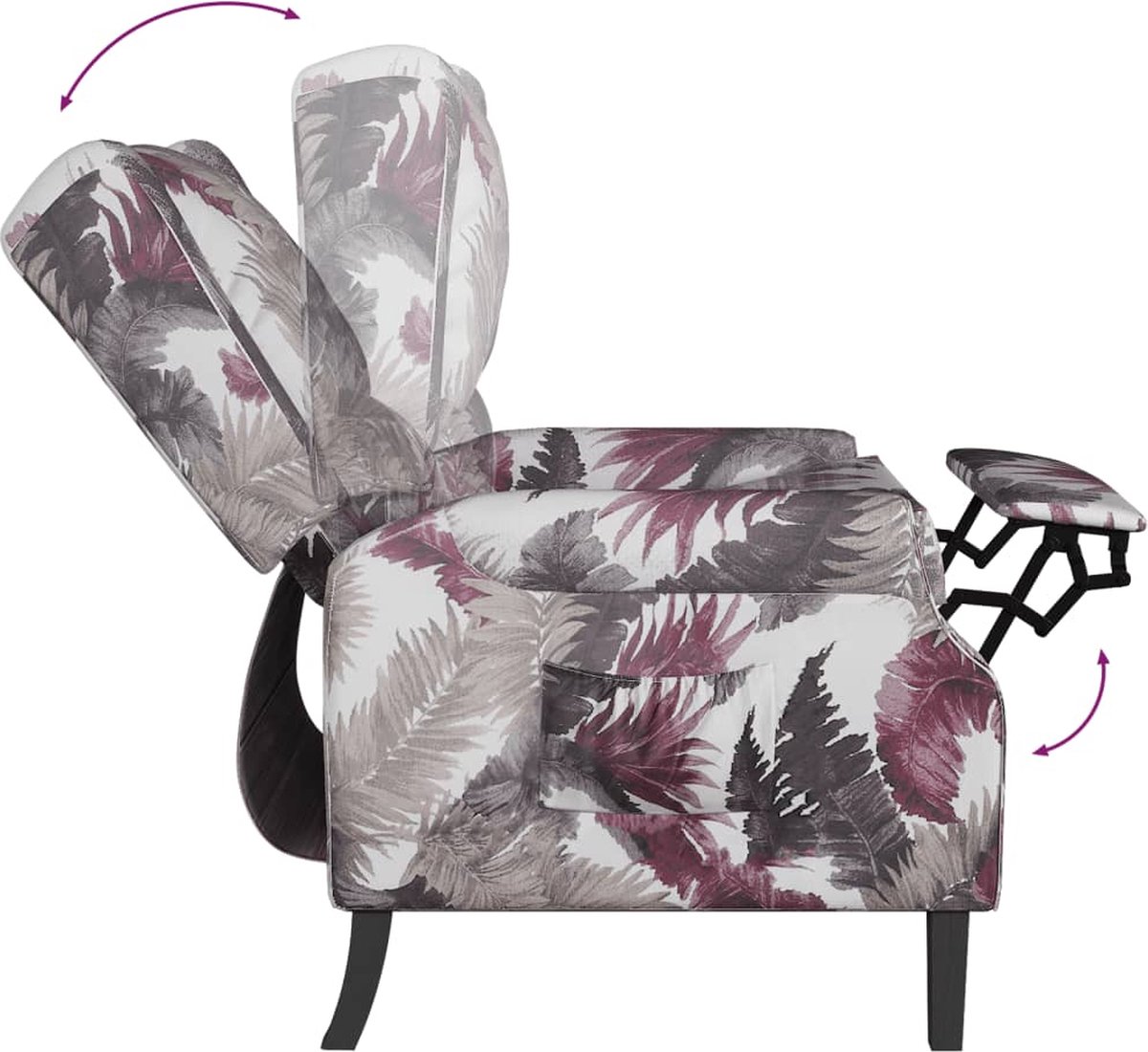 Vidaxl Fauteuil Verstelbaar Met Bloemenpatroon Stof