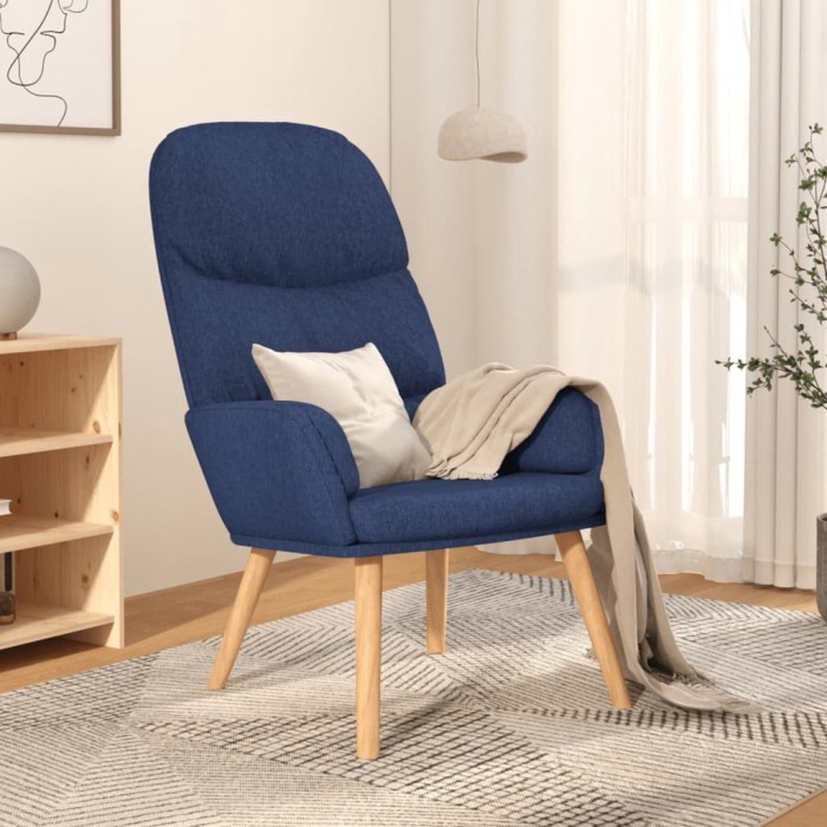 Vidaxl Relaxstoel Stof - Blauw