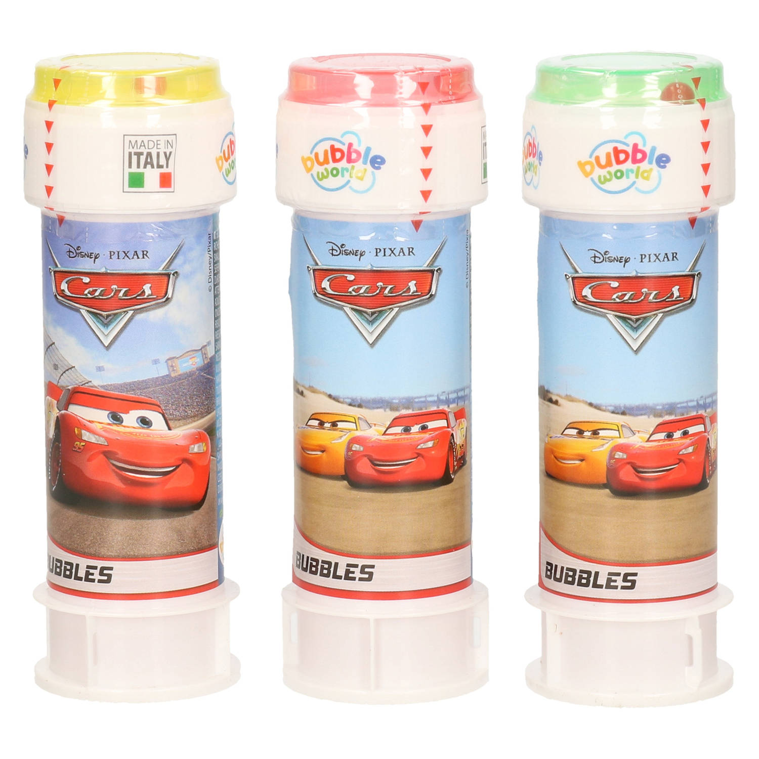 Disney 3x Cars Bellenblaas Flesjes Met Bal Spelletje In Dop 60 Ml Voor Kinderen - Bellenblaas