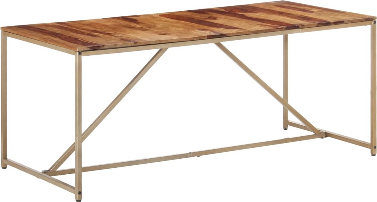 Vidaxl Eettafel 180x90x76 Cm Massief Sheeshamhout - Bruin