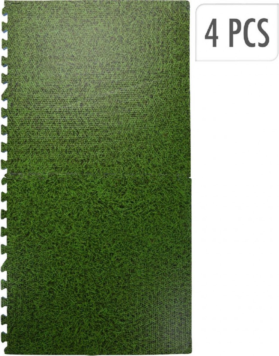 Eva Vloertegels Met Graspint 60 X 60 - Dikte 10 Mm - Set Van 4 - Groen