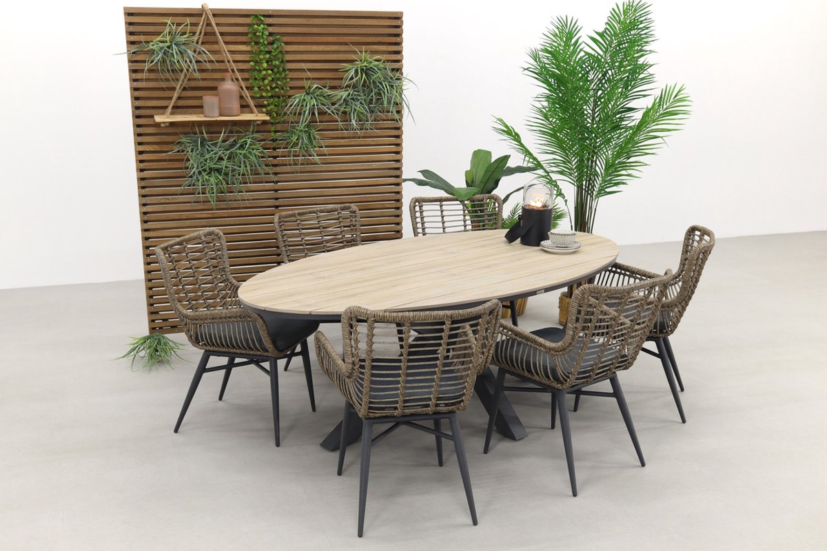 Garden Impressions Jasmine - Natural / Edison 220 X 115 Cm. - Ovale Tuinset - Beige