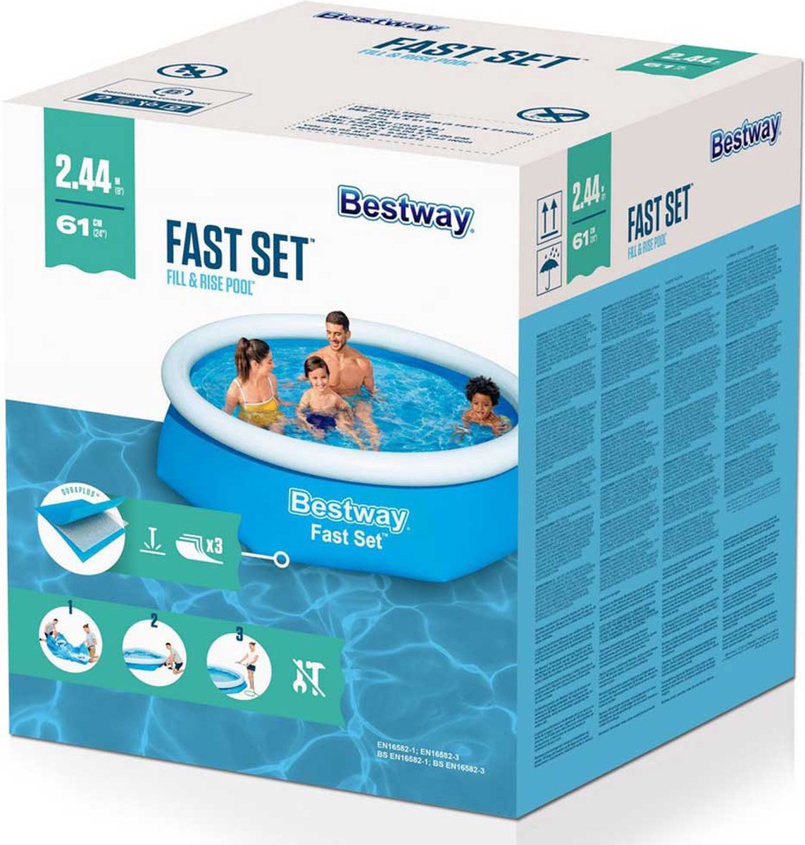 Bestway Zwembad Fast Set Opblaasbaar Rond 244x66 Cm 57265 - Blauw