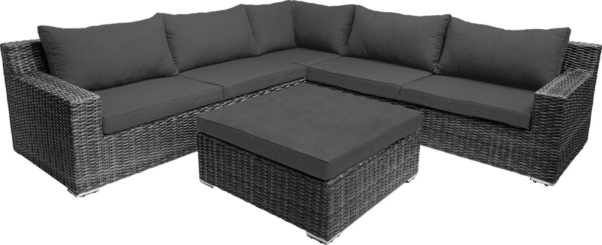 Mondial Living¬æ Loungeset Colorado Falcon Grey Inclusief Hocker - Grijs