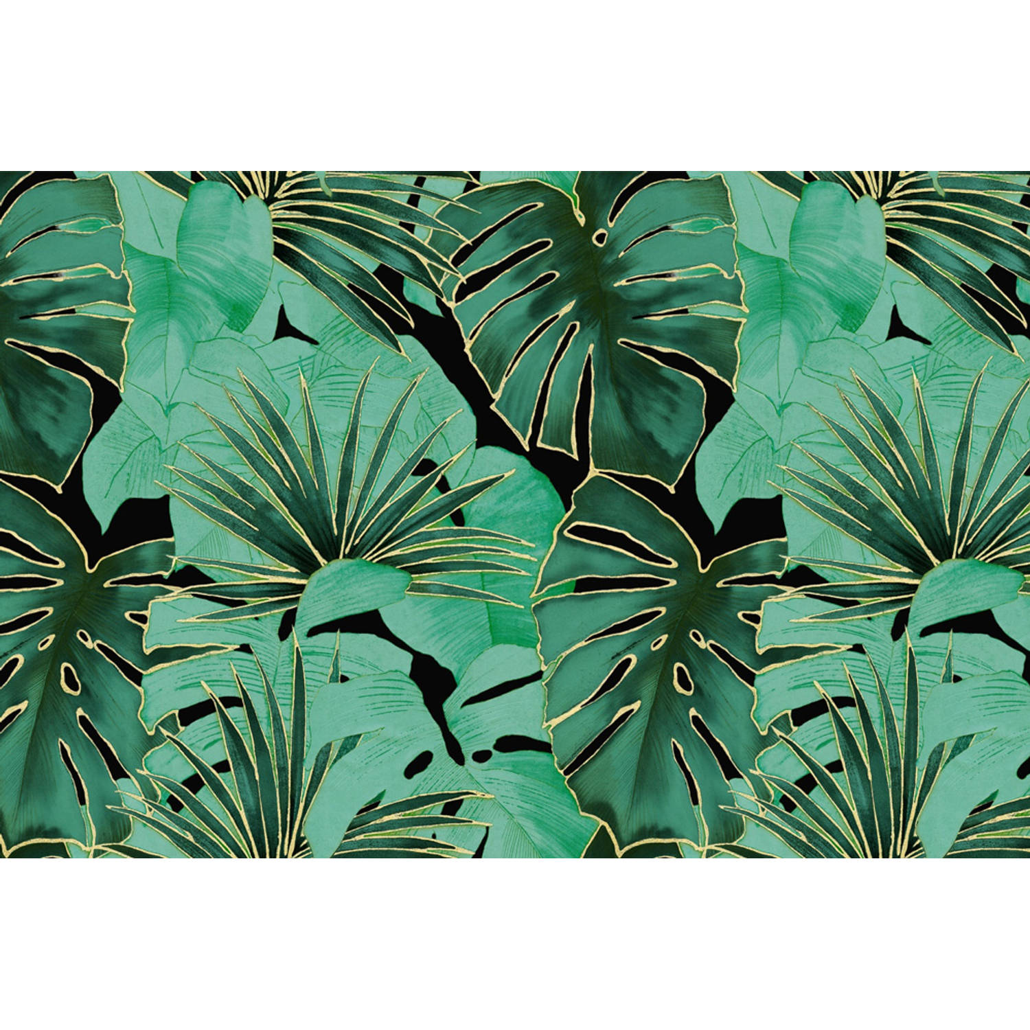 IVOL Pvc Tafelzeil Bladeren - 140 X 240 Cm - Groen