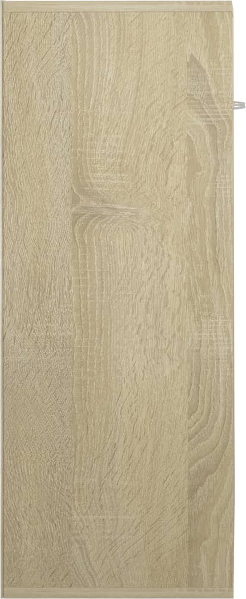 Vidaxl Dressoir 60x30x75 Cm Spaanplaat En Sonoma Eikenkleurig - Wit