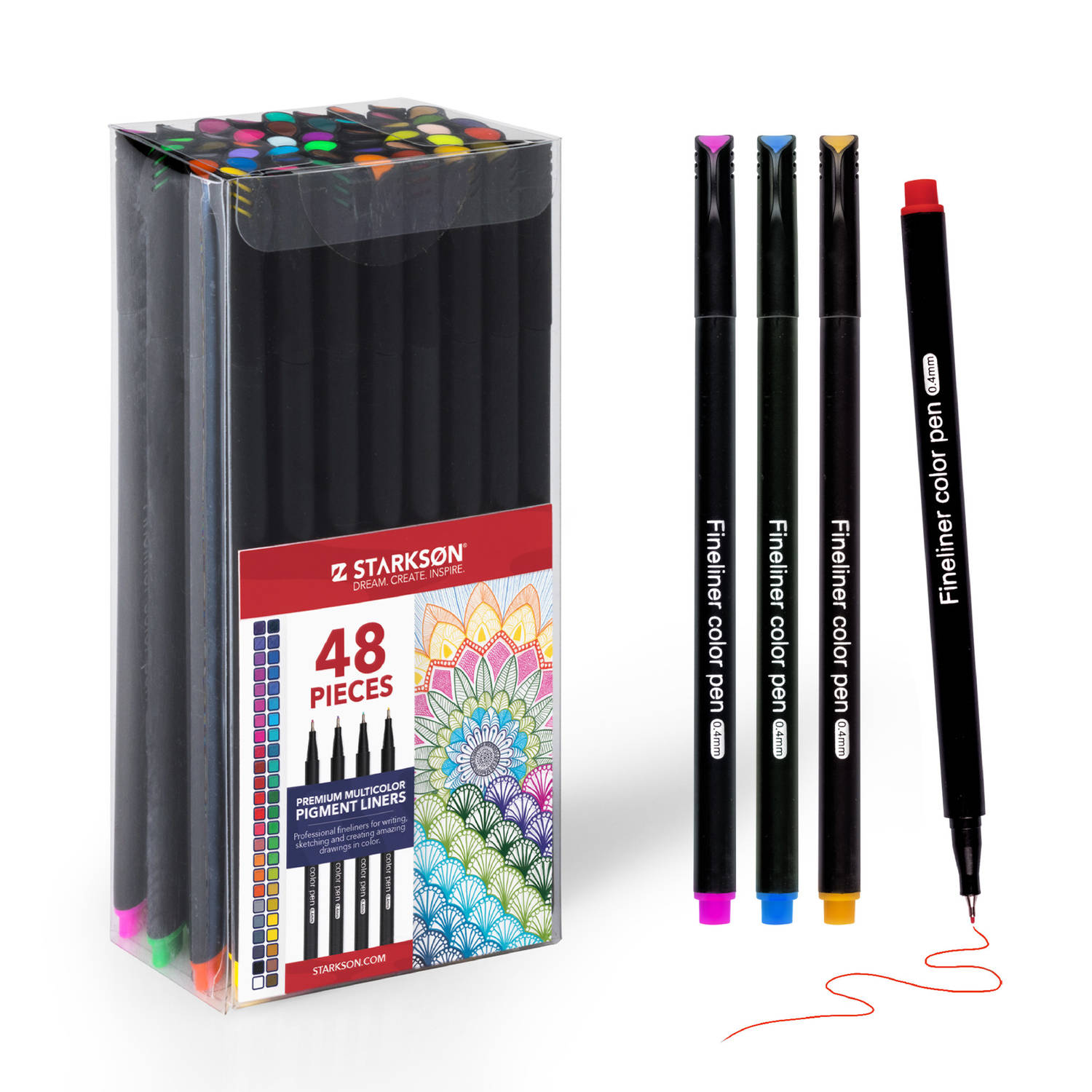 Starksøn® 48 Stuks Fineliner & Pigment Pennen Set - Fine Liner - Kalligrafie Set - Kalligrafiepennen - Kleuren