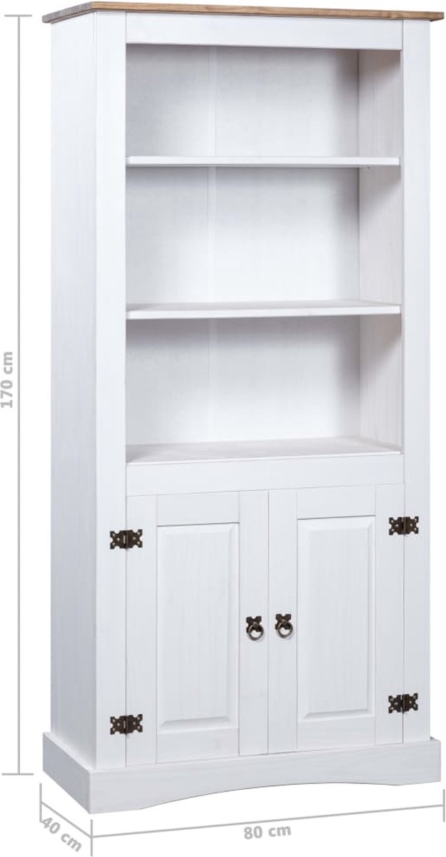 Vidaxl Wandkast 80x40x170 Cm Mexicaans Grenenhout Corona-stijl - Wit