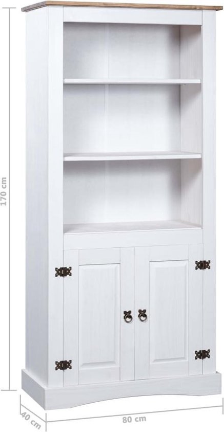 Vidaxl Wandkast 80x40x170 Cm Mexicaans Grenenhout Corona-stijl - Wit