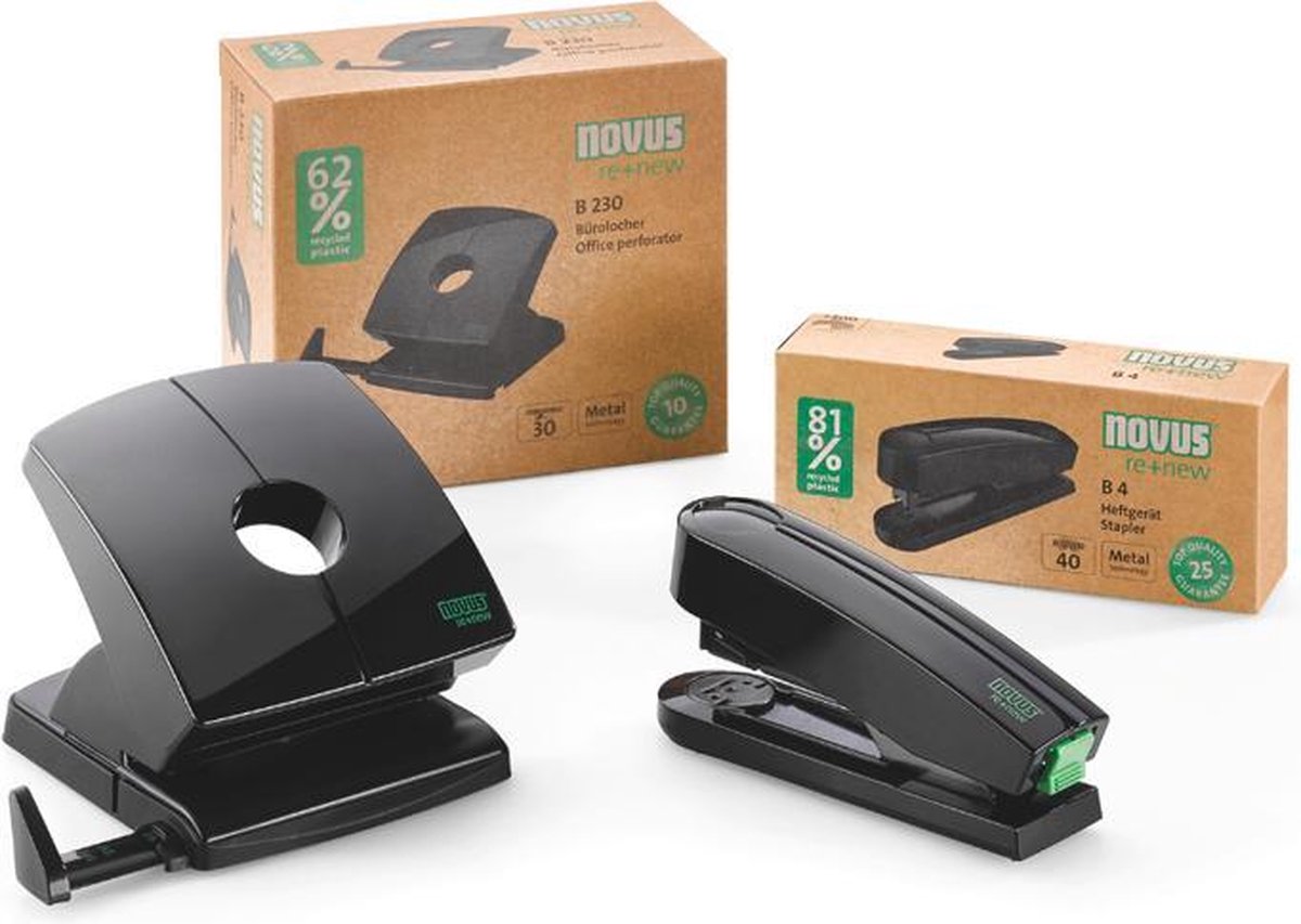 Huismerk Nietmachine B4 Re+new, Insteekdiepte: 65 Mm - Zwart