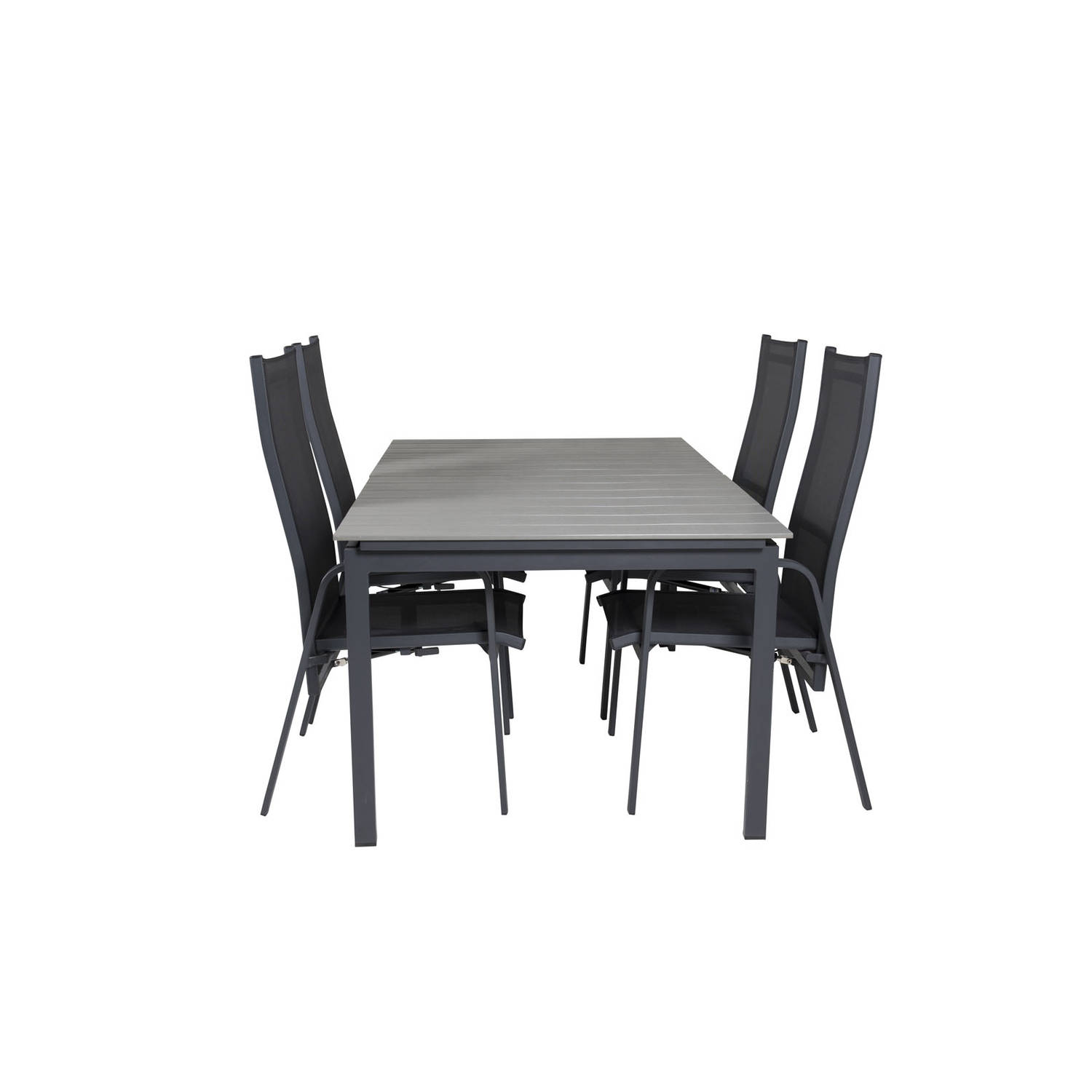 Levels Tuinmeubelset Tafel 100x160/240cm En 4 Stoel Copacabana,. - Grijs