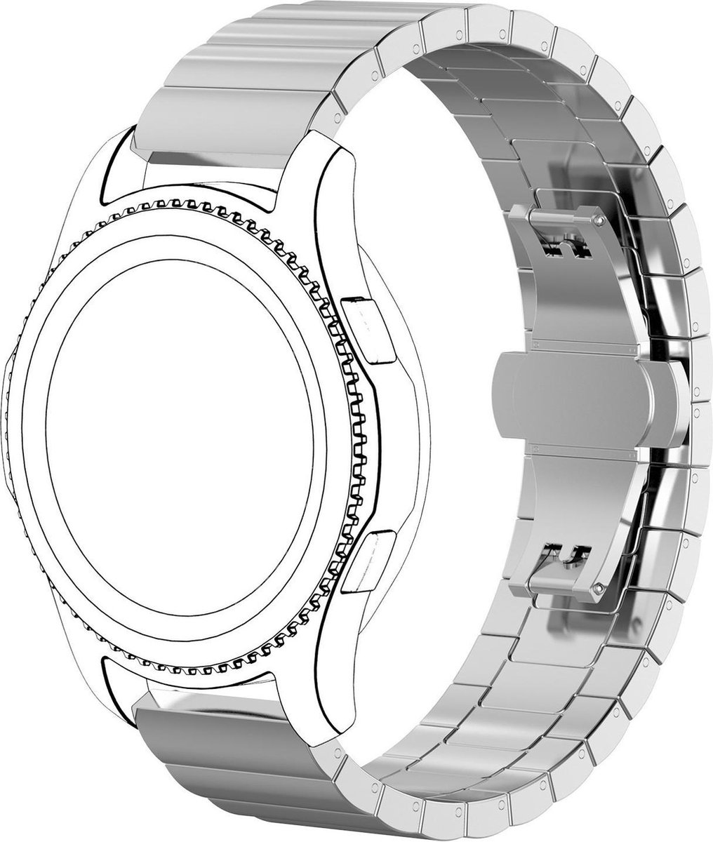 Huawei Watch GT stalen schakel band - zilver - Horlogeband Armband Polsband - Silver
