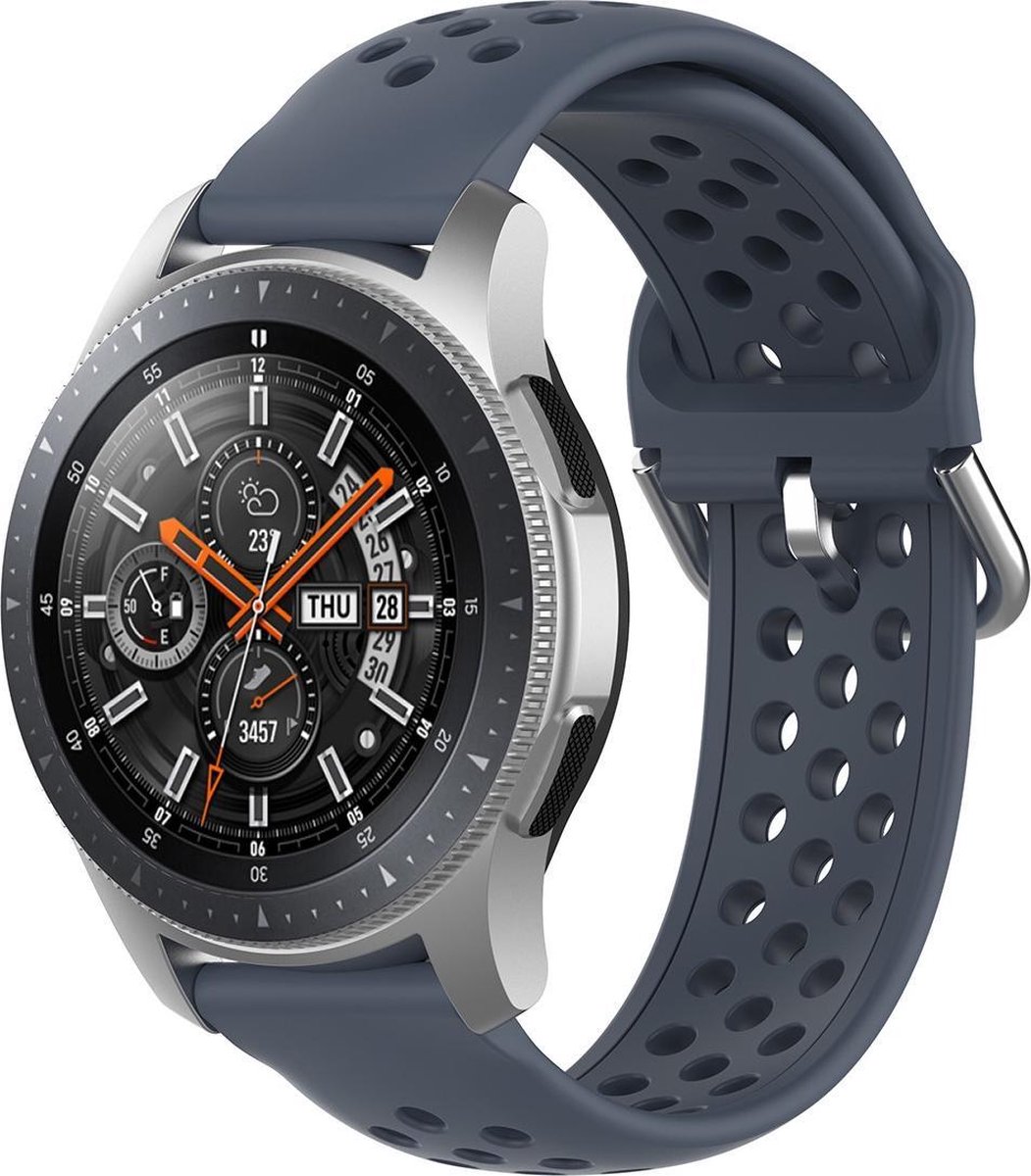 Samsung Galaxy Watch silicone dubbel gesp band Horlogeband Armband Polsband - Grijs