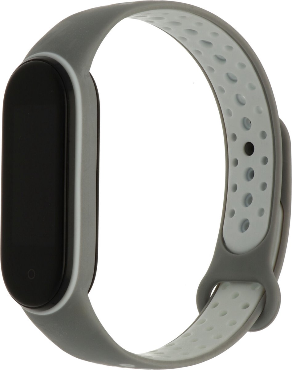 Xiaomi Mi band 5/6 dubbel sport band - grijs wit - Horlogeband Armband Polsband