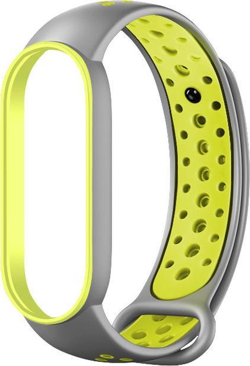 Xiaomi Mi band 5/6 dubbel sport band - grijs groen - Horlogeband Armband Polsband