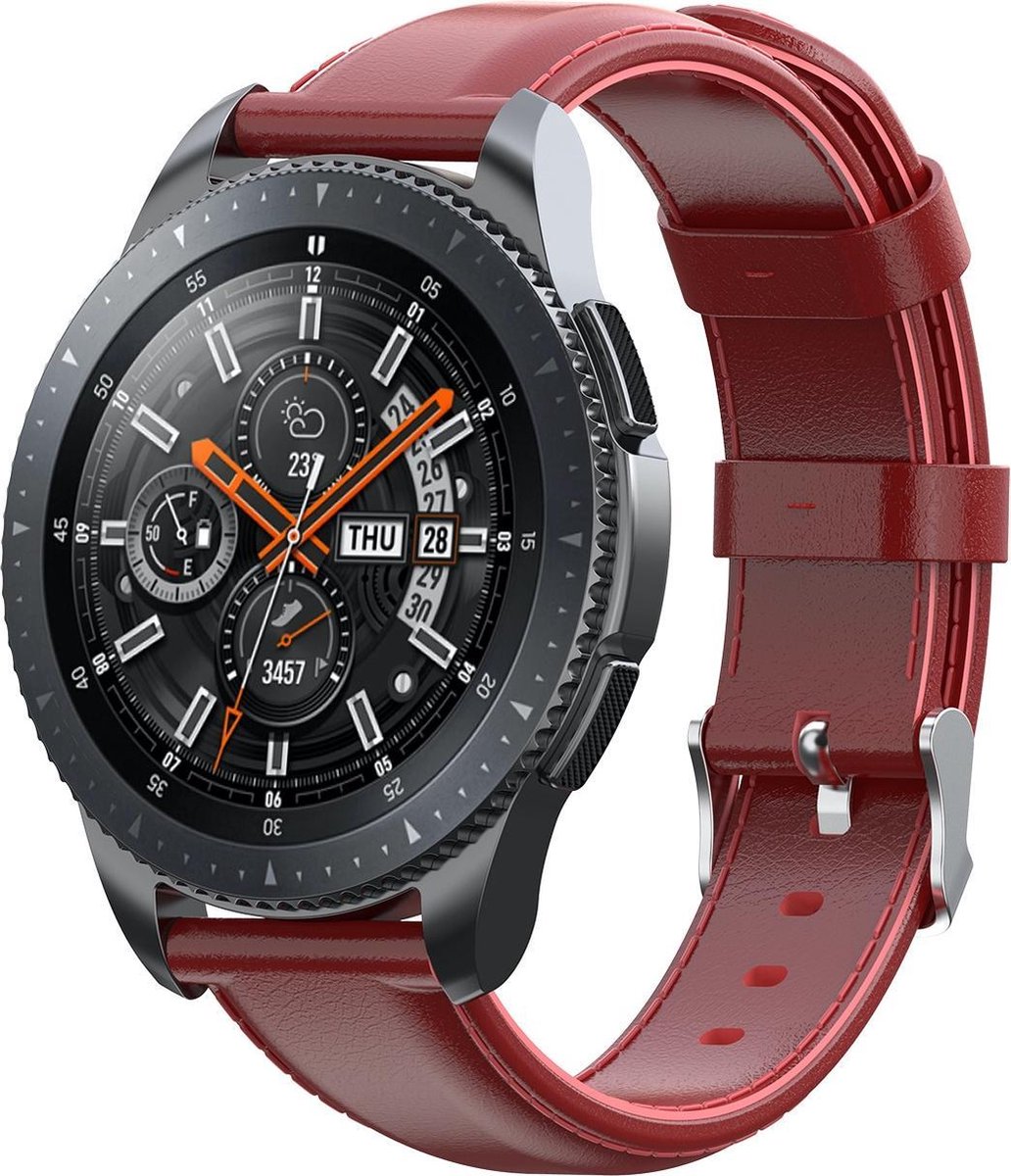 Samsung Galaxy Watch leren band Horlogeband Armband Polsband - Rood