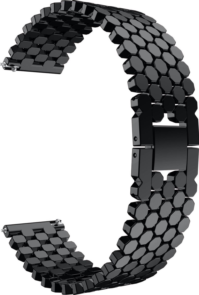 Huawei GT vis stalen schakel band Horlogeband Armband Polsband - Zwart